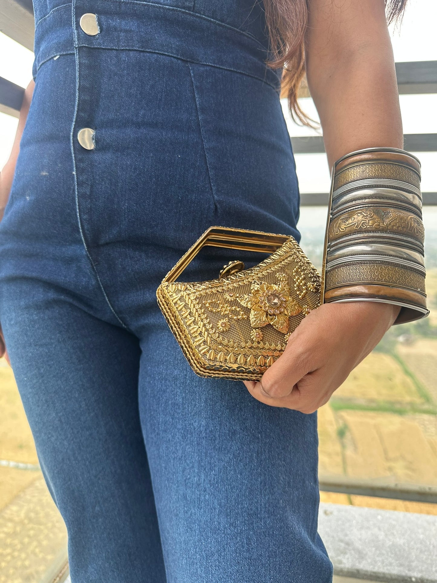 Virasat Hardcase Filigree Clutch