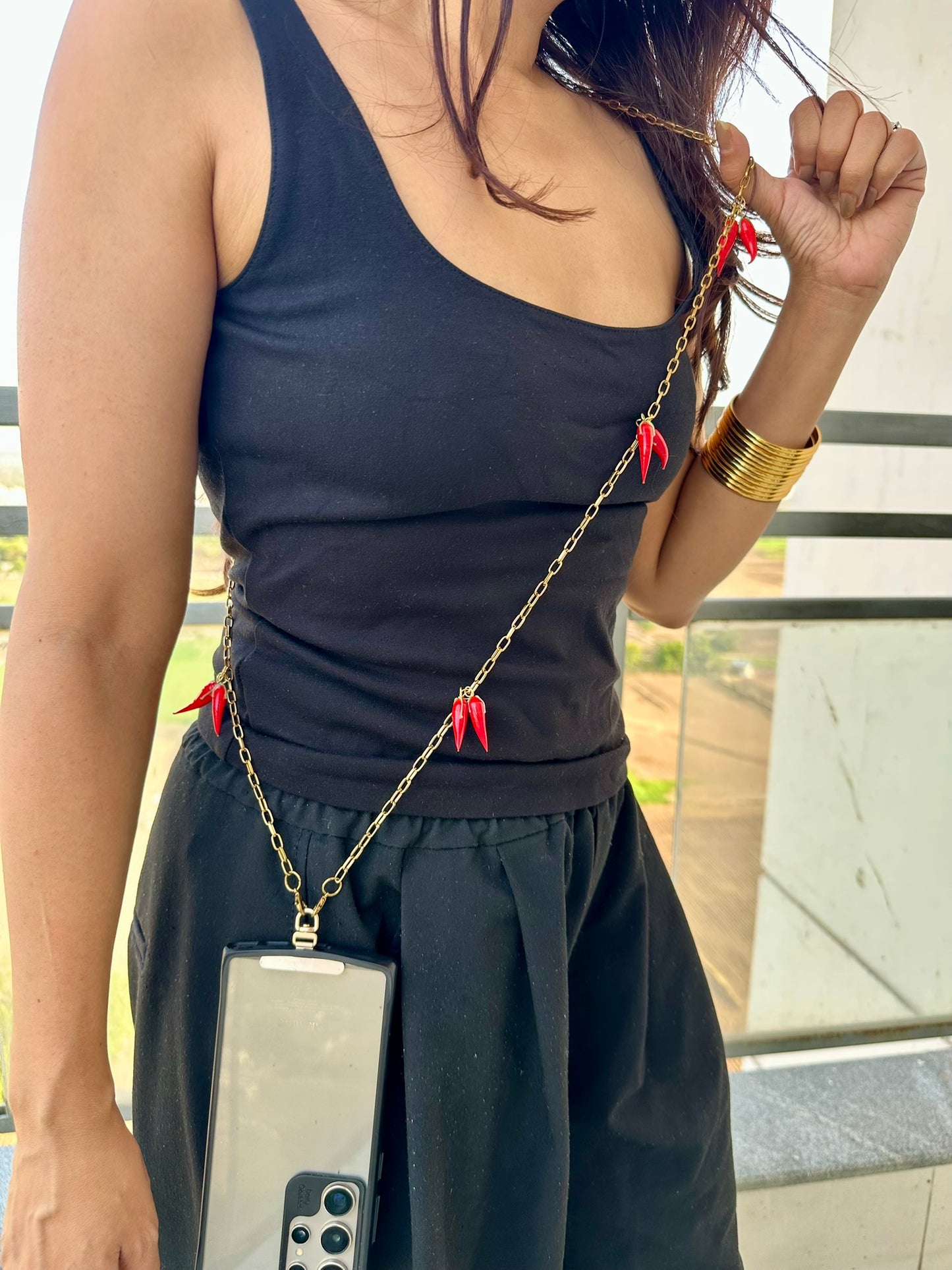 The Picante Crossbody Phone Chain Sling • Available in 2 Charm Styles