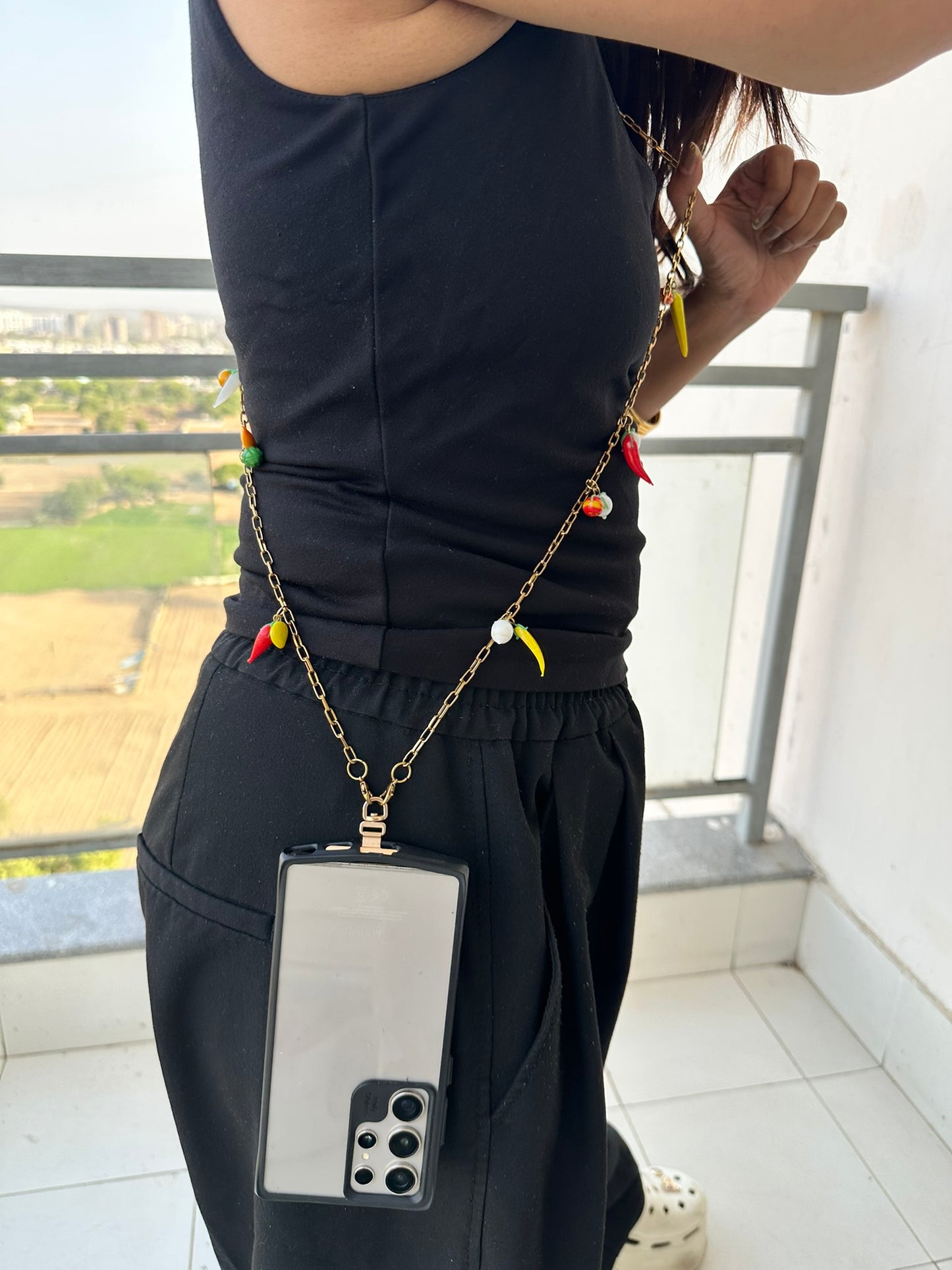The Picante Crossbody Phone Chain Sling • Available in 2 Charm Styles