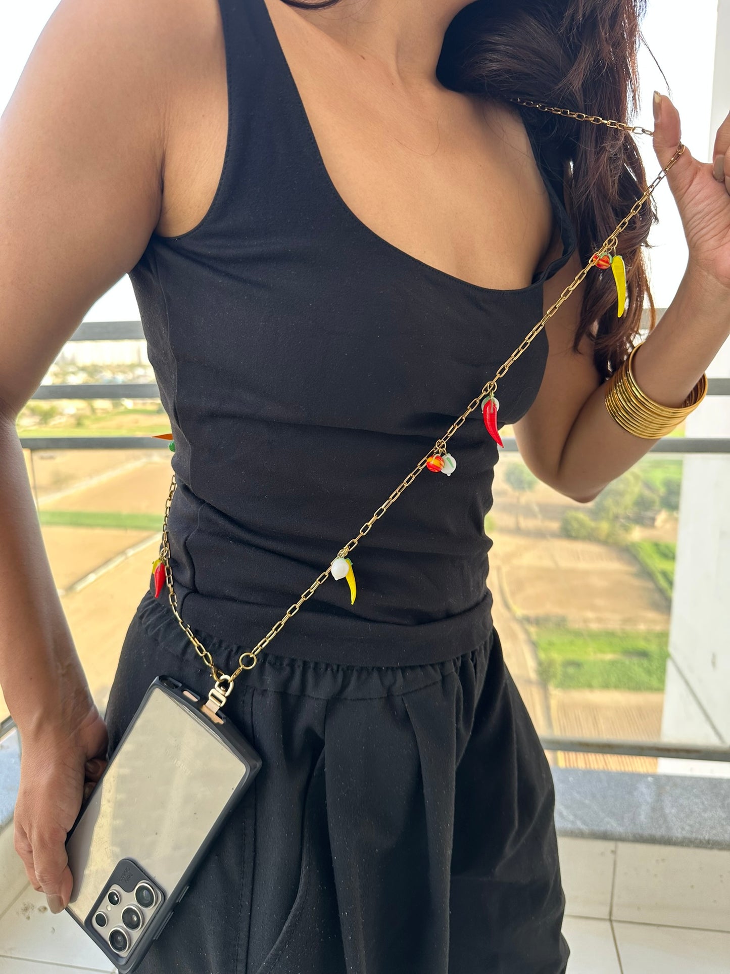 The Picante Crossbody Phone Chain Sling • Available in 2 Charm Styles
