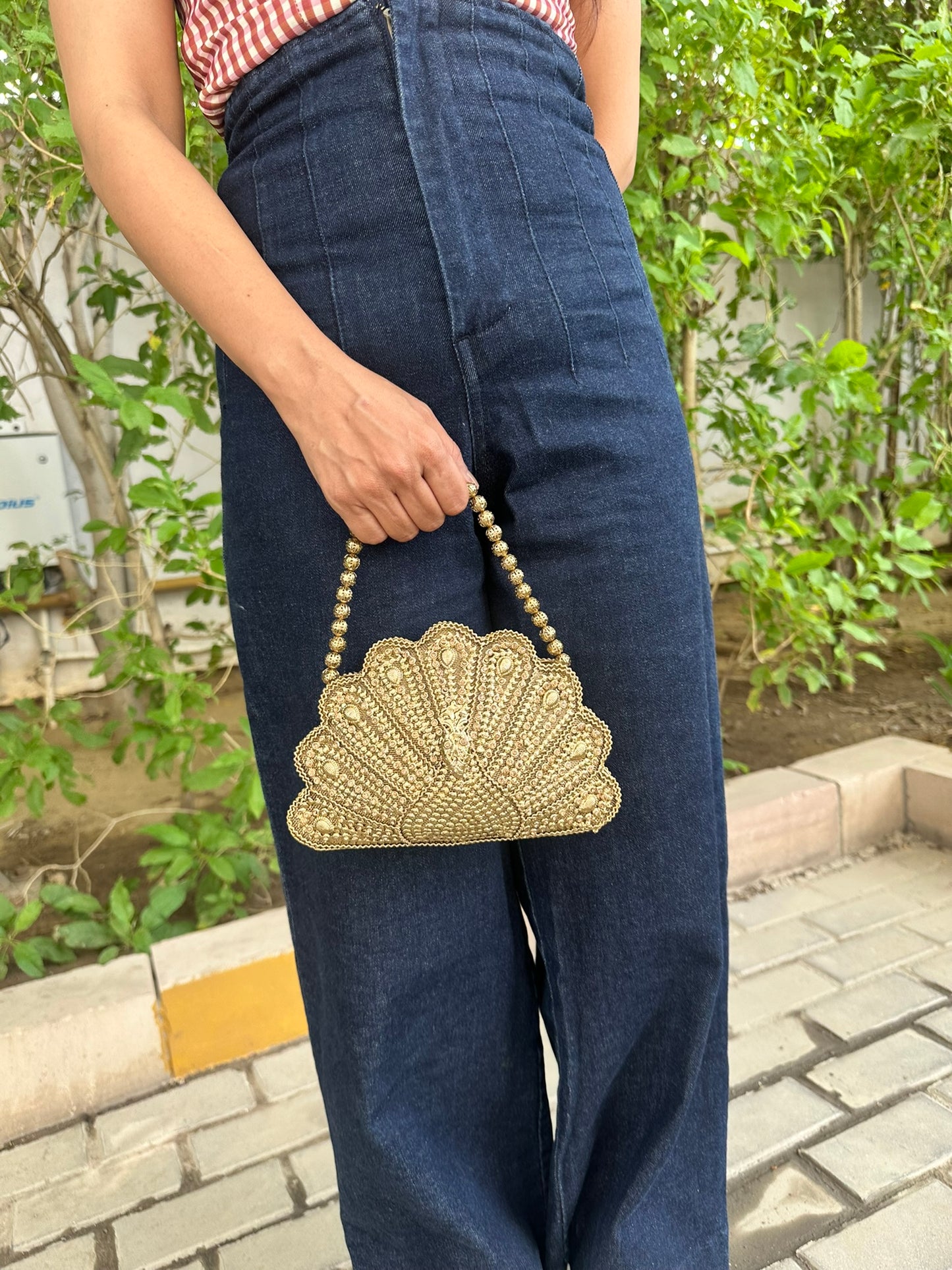 The Royal Palm Scalloped Minaudière Clutch