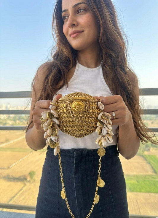 Ziva Cowrie 2.0 (Shell) Viral Nano Clutch bag-Bridal Accessory
