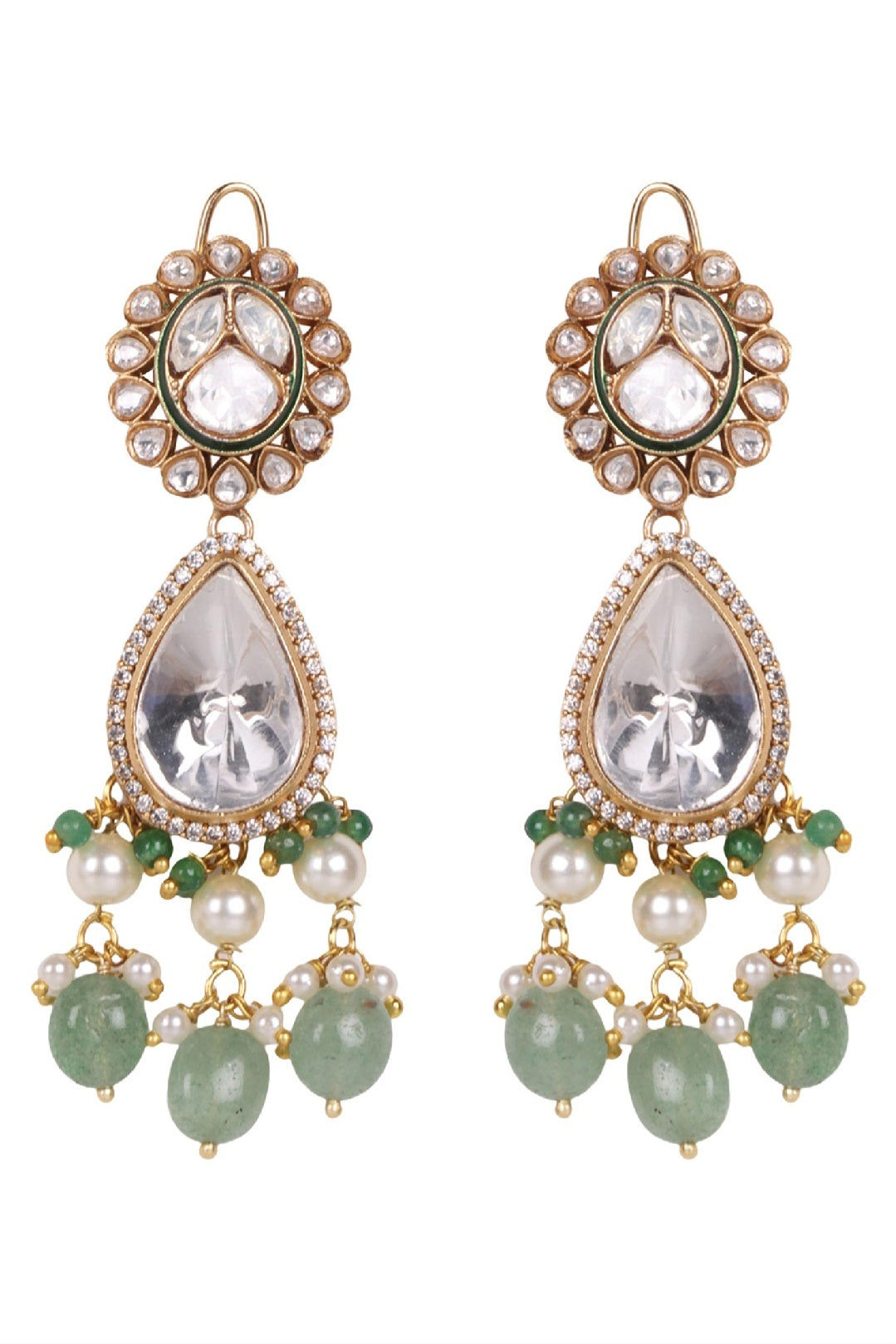 Handmade Polki Choker Set – Green Meenakari Kundan Bridal Jewelry Set