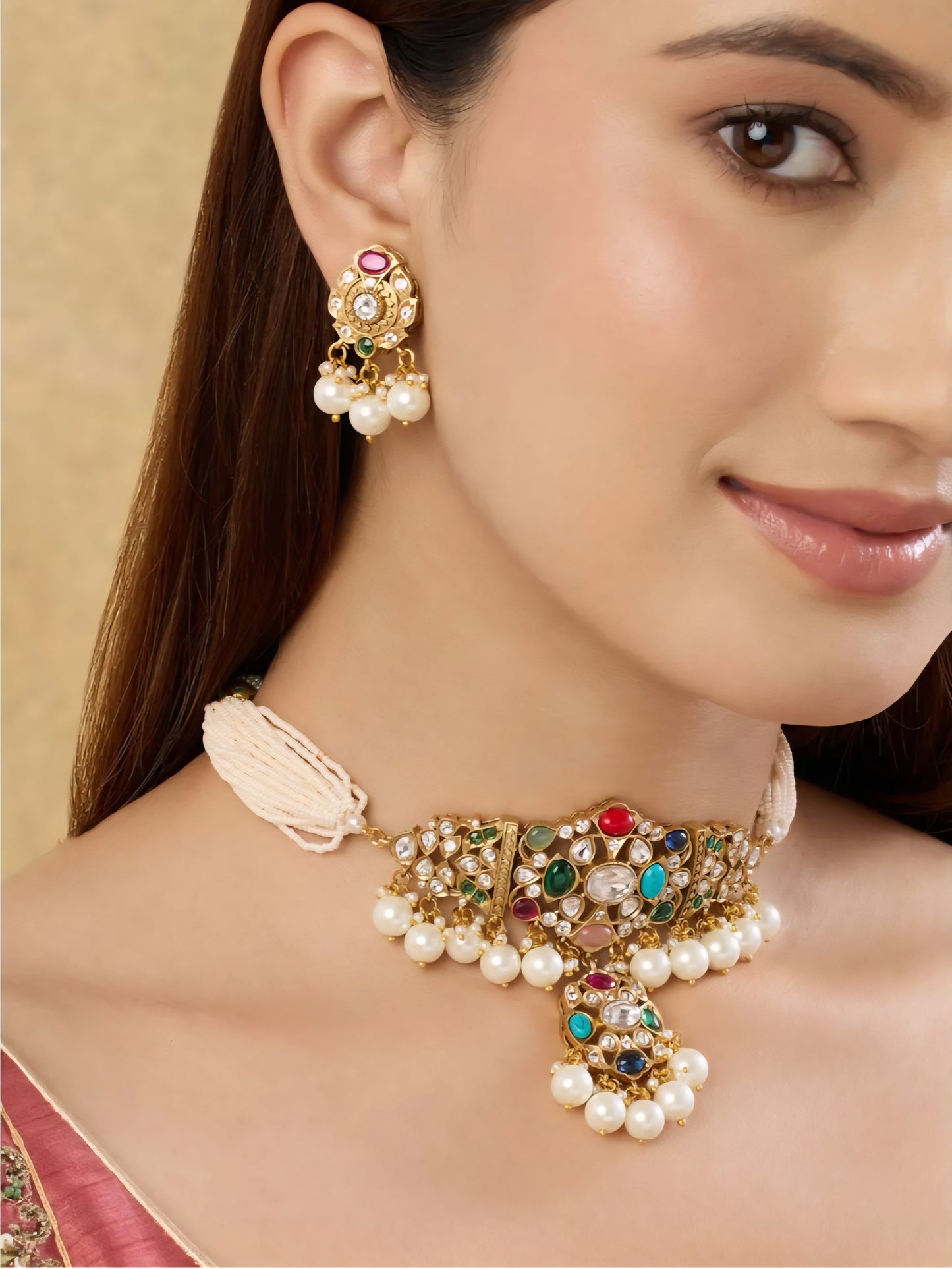 Ratnavali Navratran Kundan Choker Set