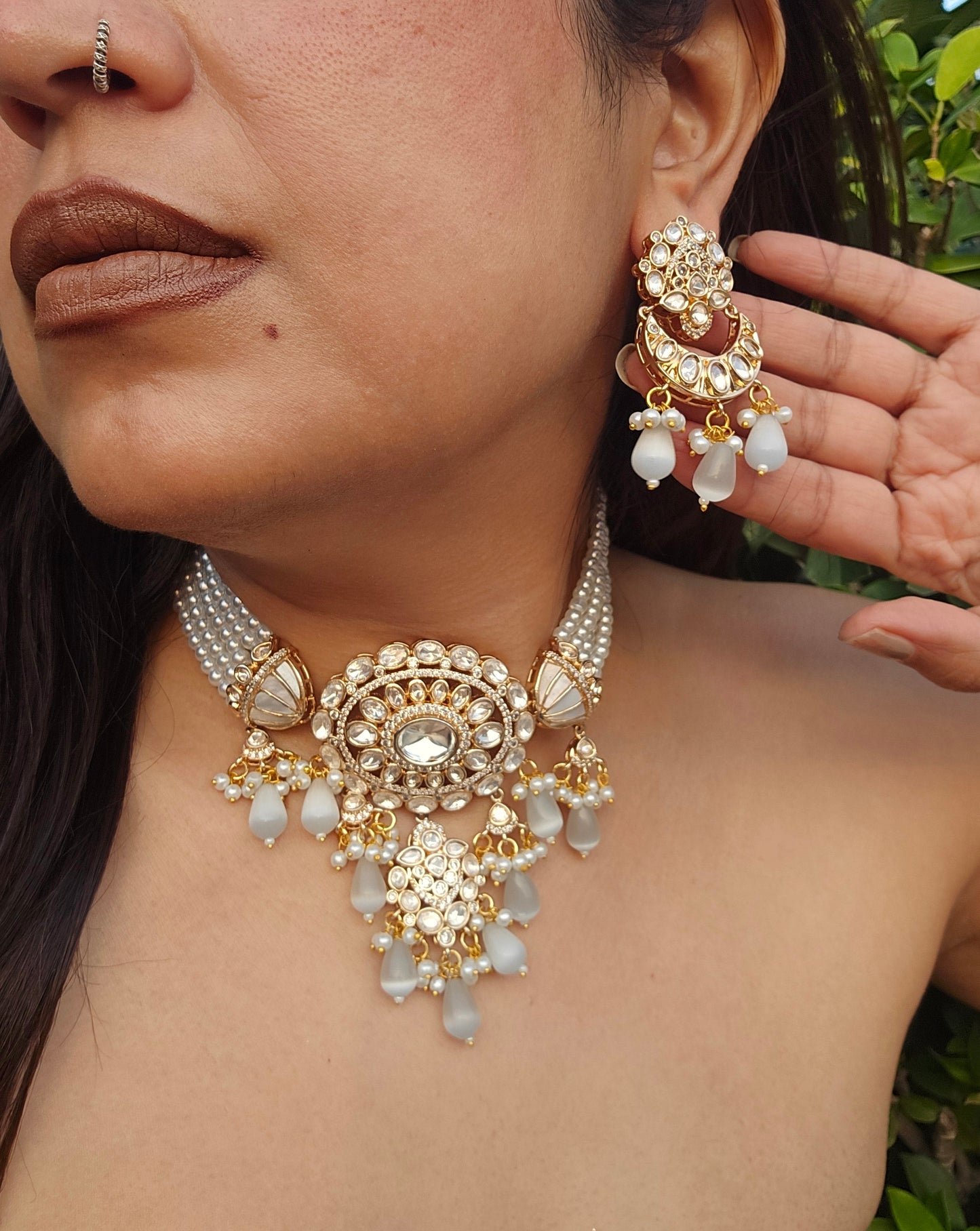 Sitara Mossanite Polki Choker Set