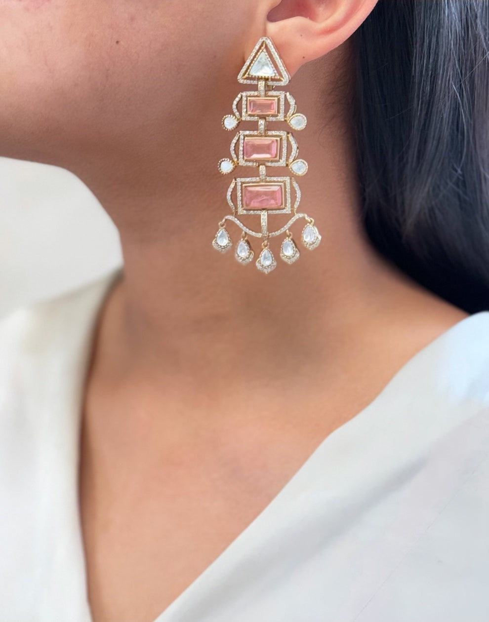 Pink Meher Earrings