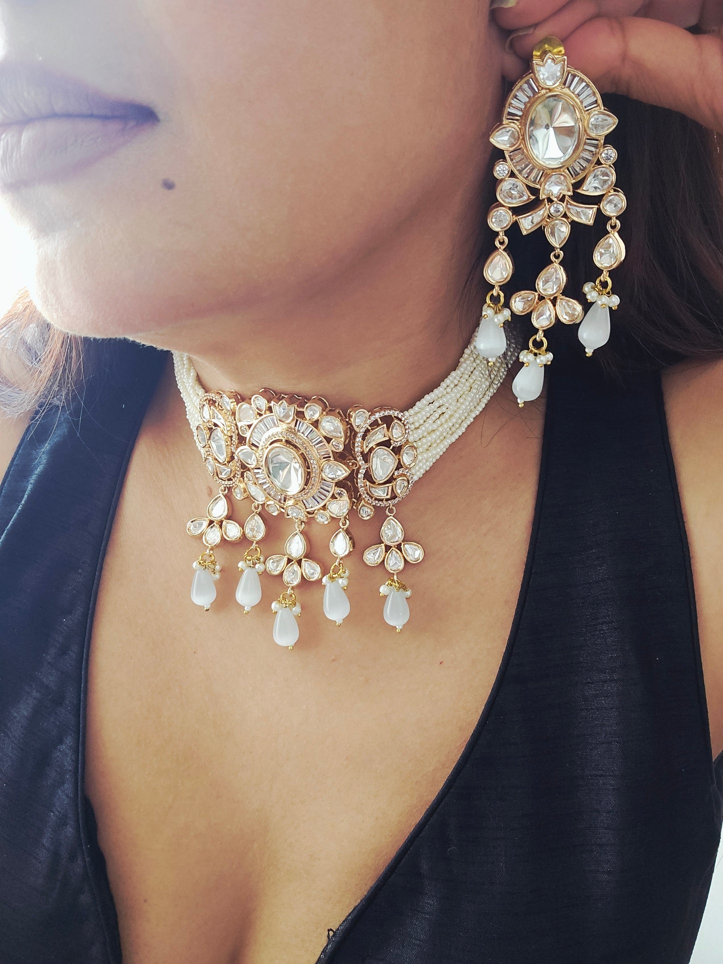 Moissanite polki Choker Set