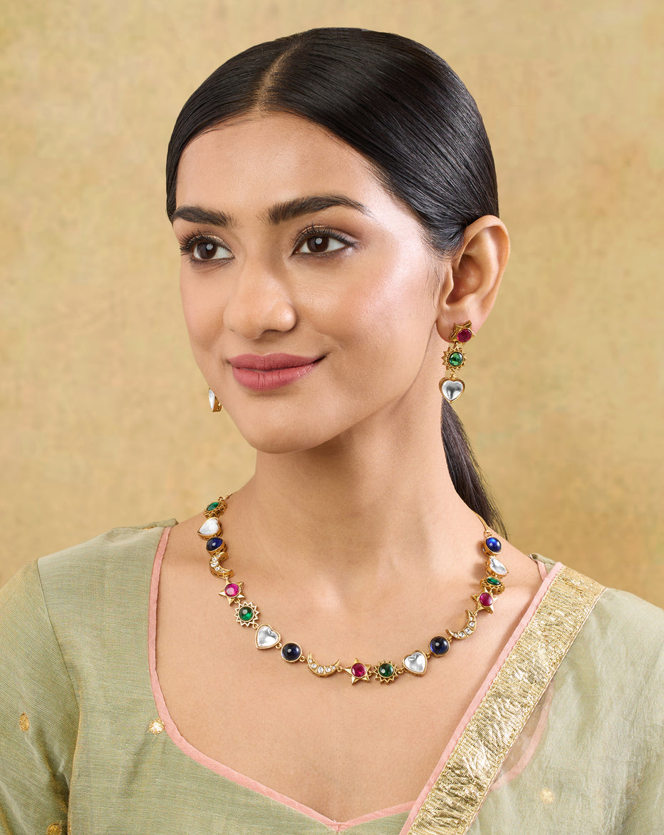 Chaand Sitara multicolour Necklace Set