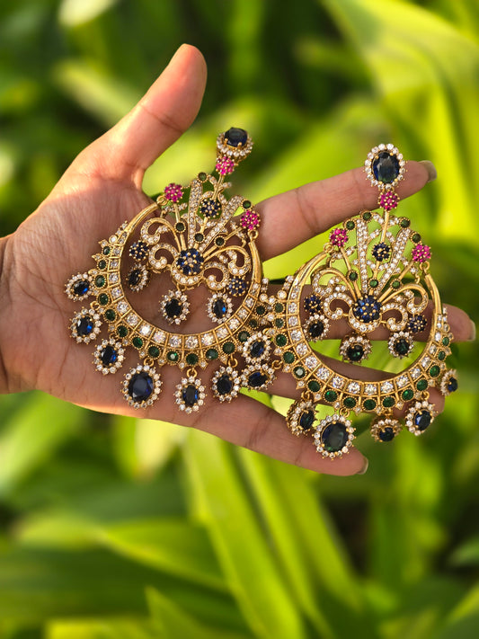 Shirin precious stones Chaandbaali Earrings