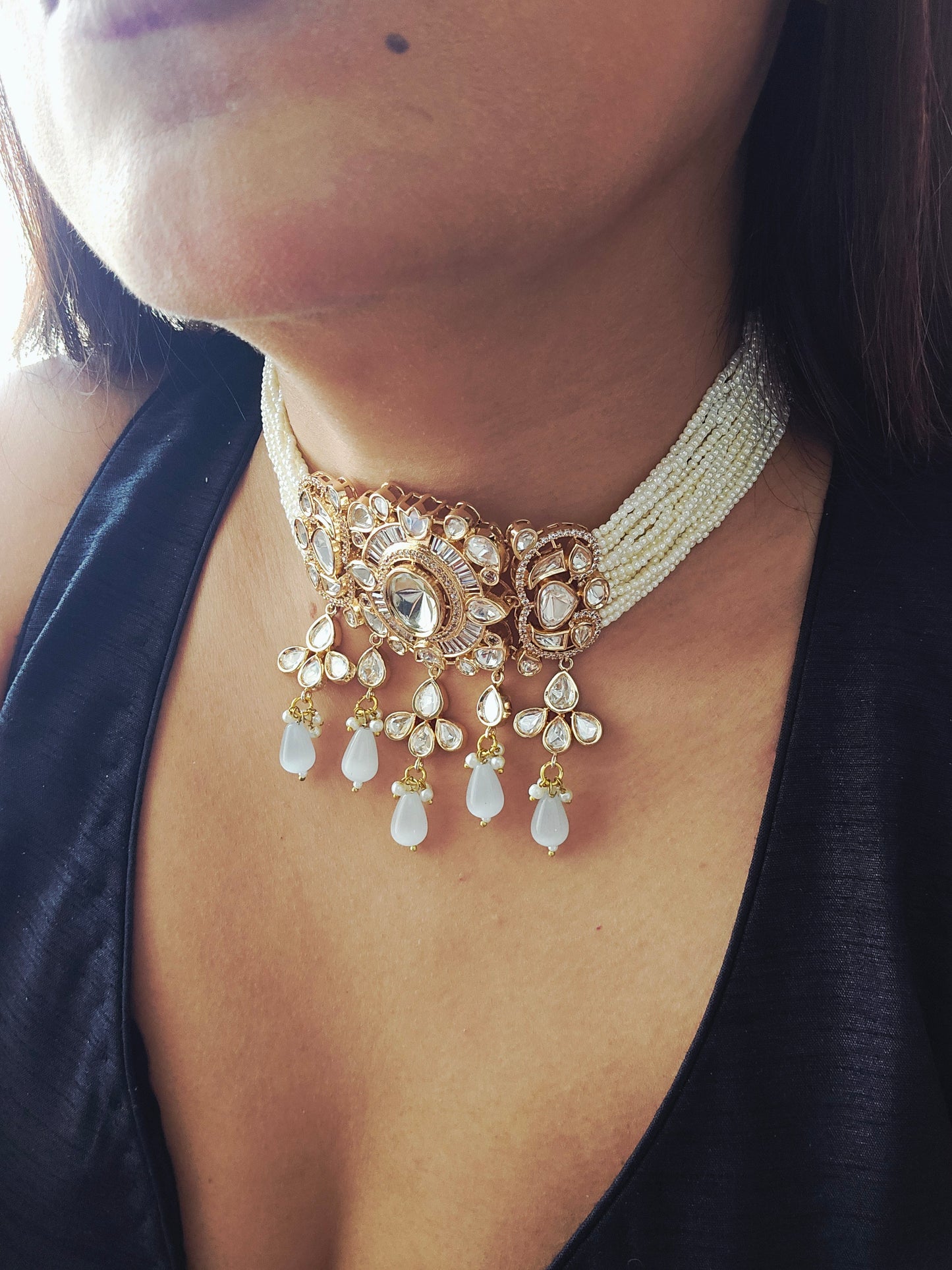 Moissanite polki Choker Set