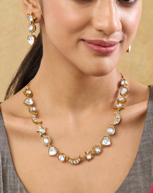Chaand Sitara kundan Necklace Set