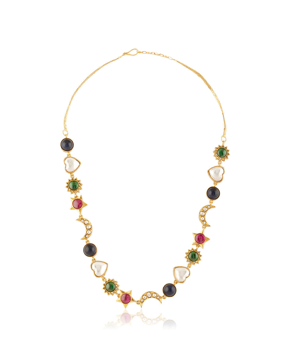 Chaand Sitara multicolour Necklace Set