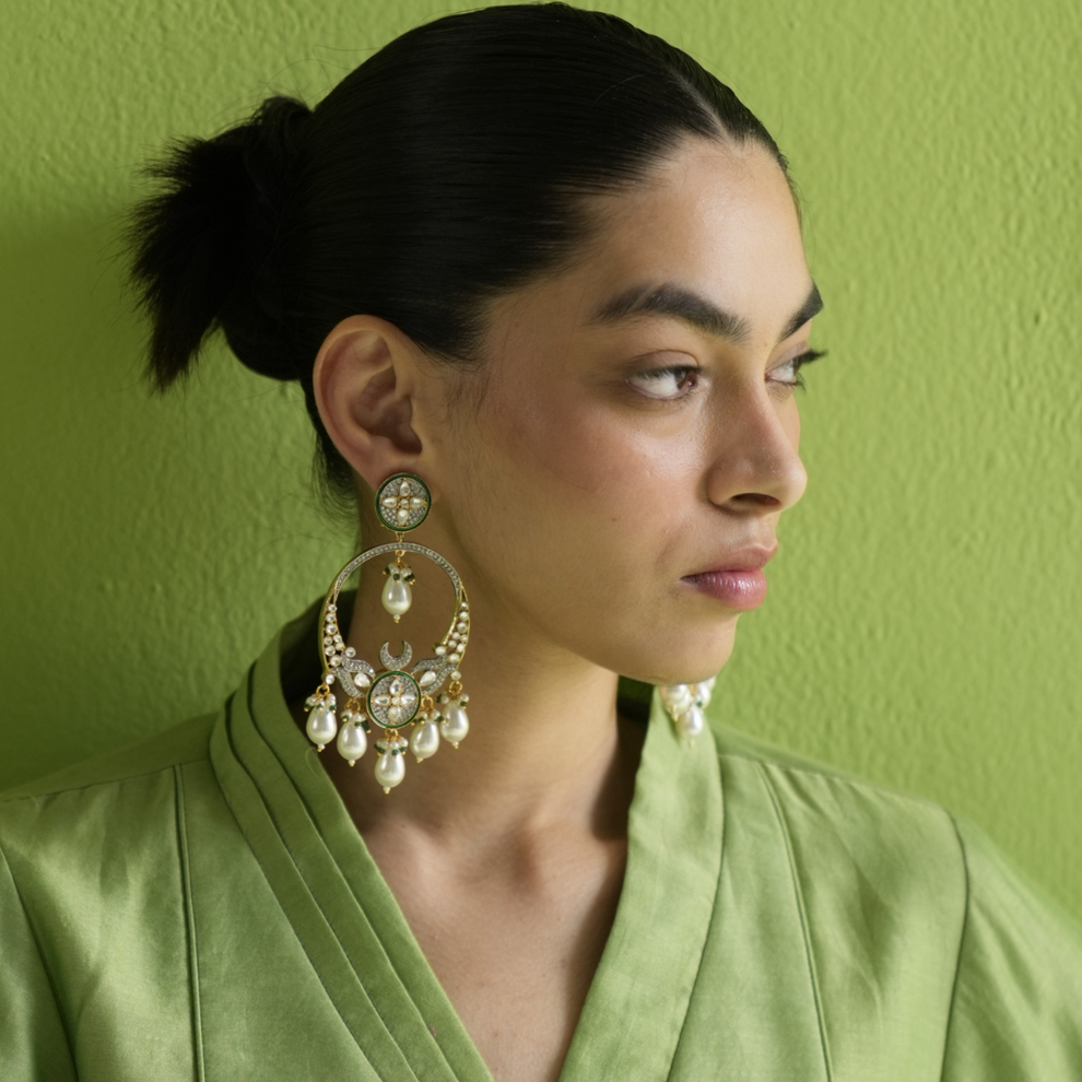 Zeenat celebrity-inspired Regal Chaandbaali Earrings