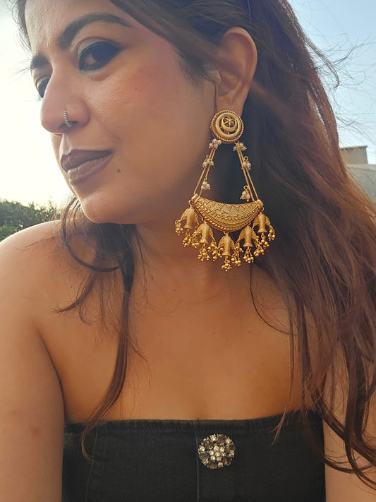 Matsya Ghungroo Chaandbaali Earrings
