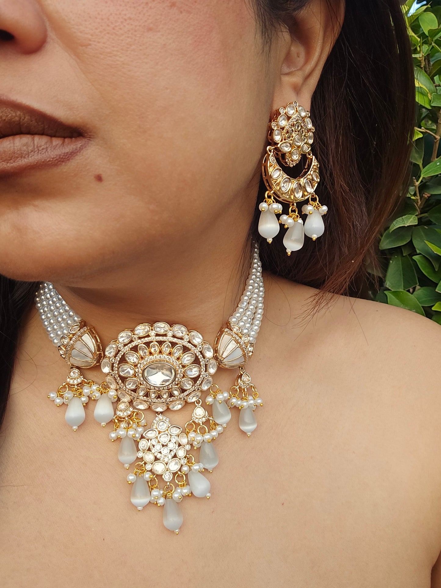 Sitara Mossanite Polki Choker Set