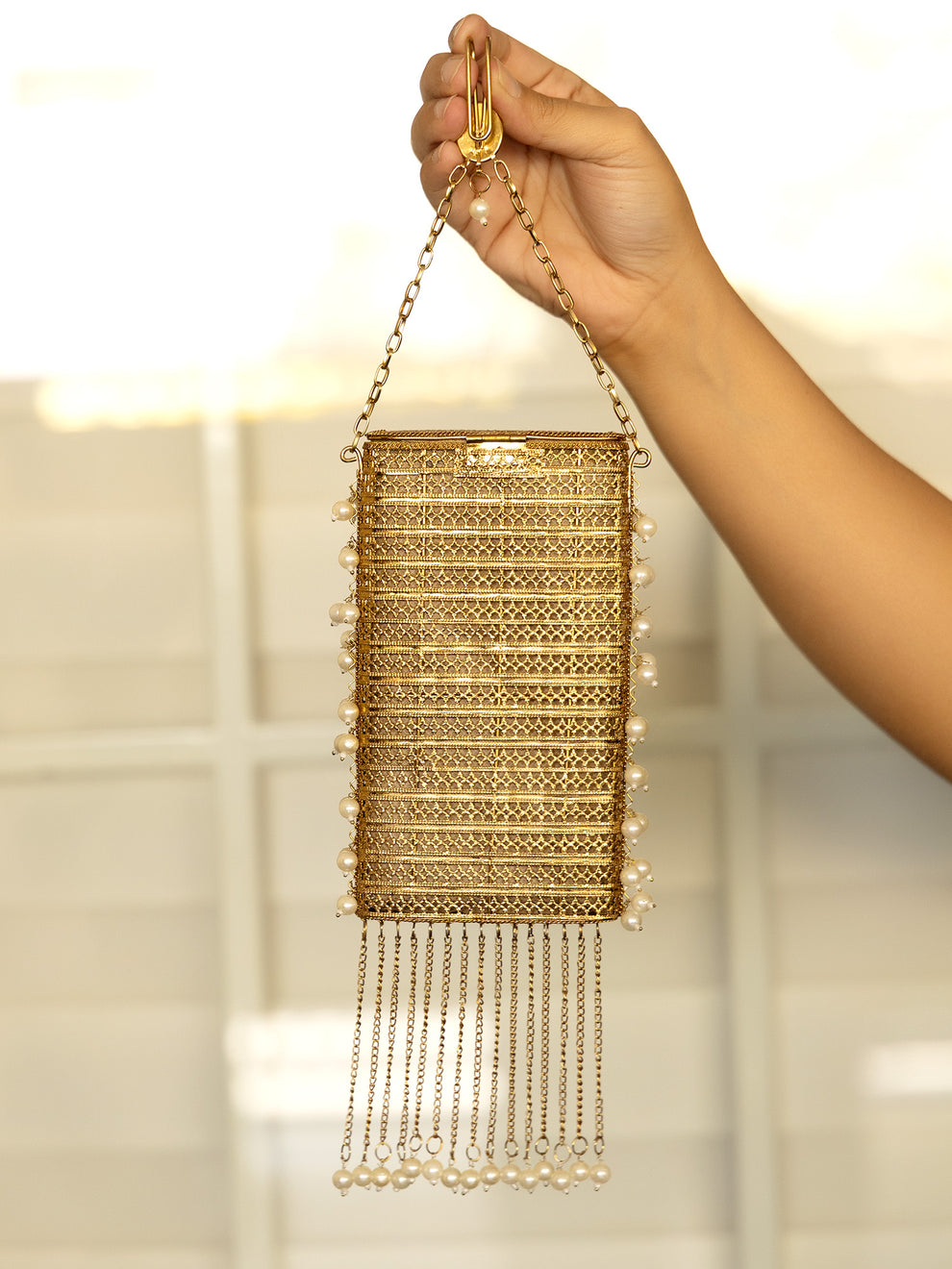 Antique Mobile Pouch with Fringe Tassel