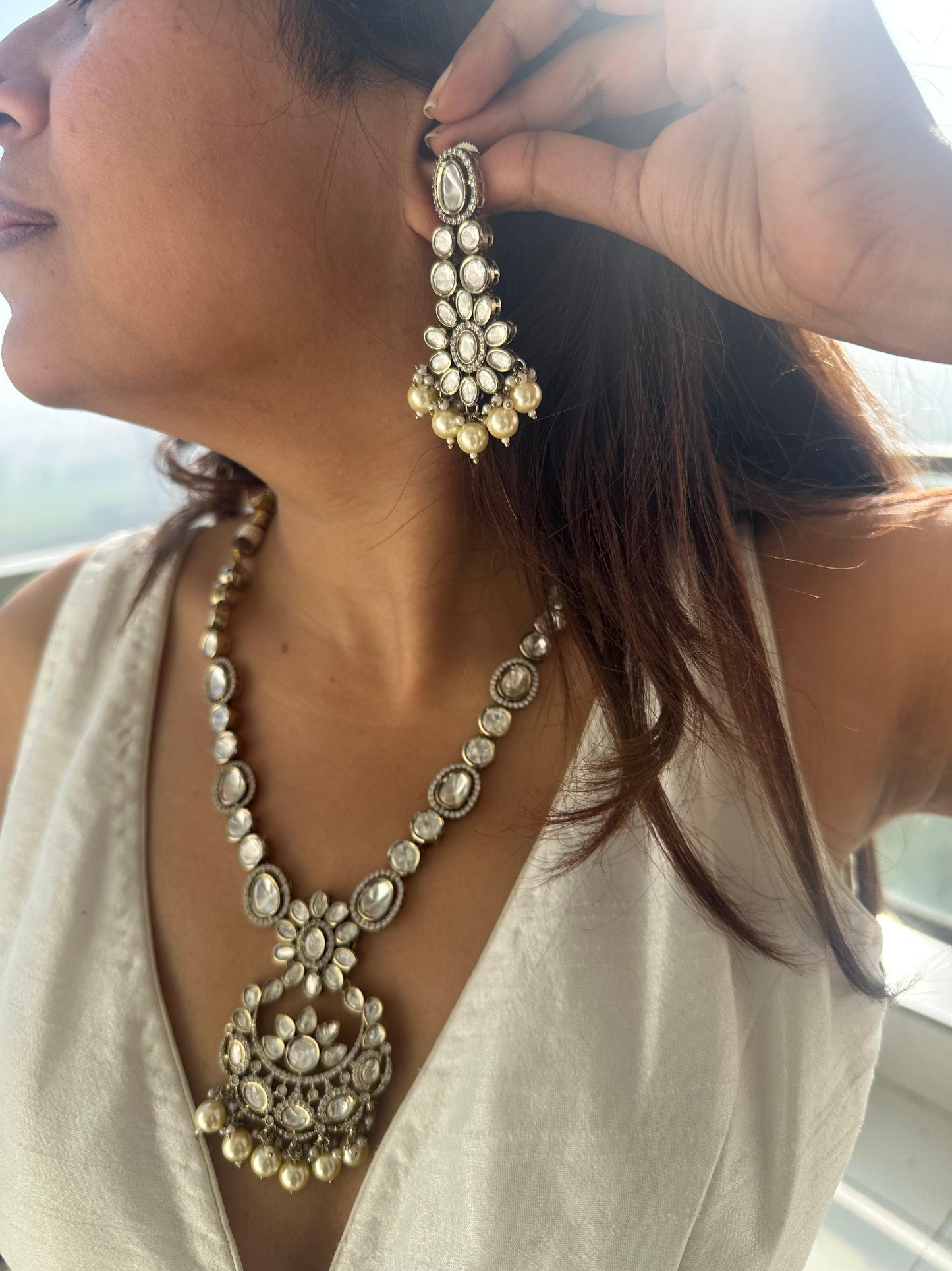 Zahra Polki Victorian Necklace Set