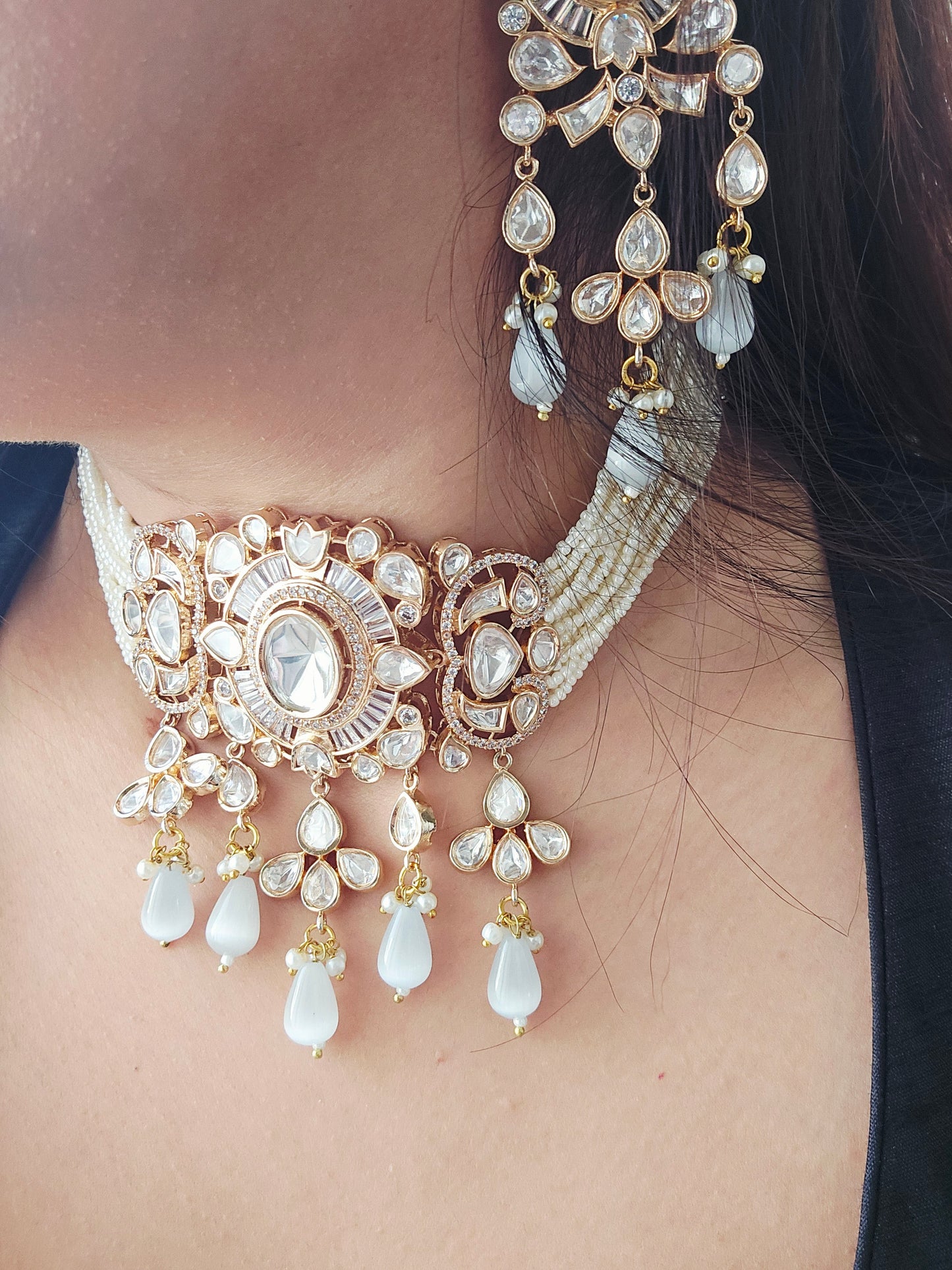 Moissanite polki Choker Set