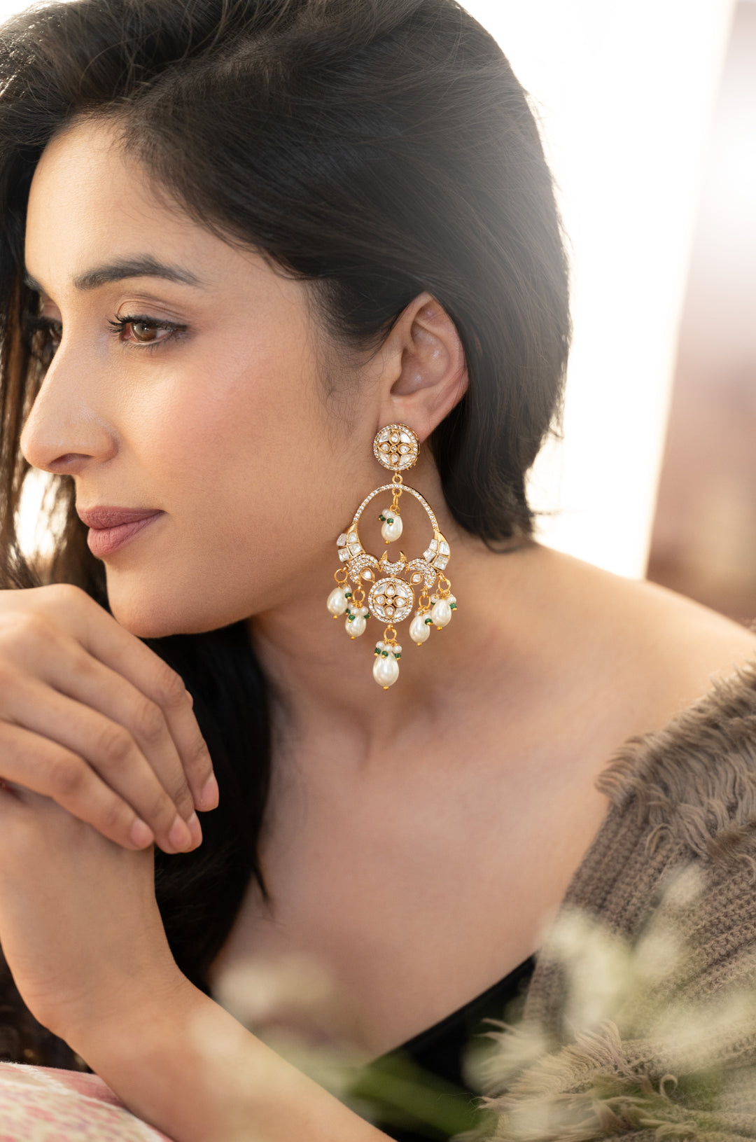 Zeenat celebrity-inspired Regal Chaandbaali Earrings