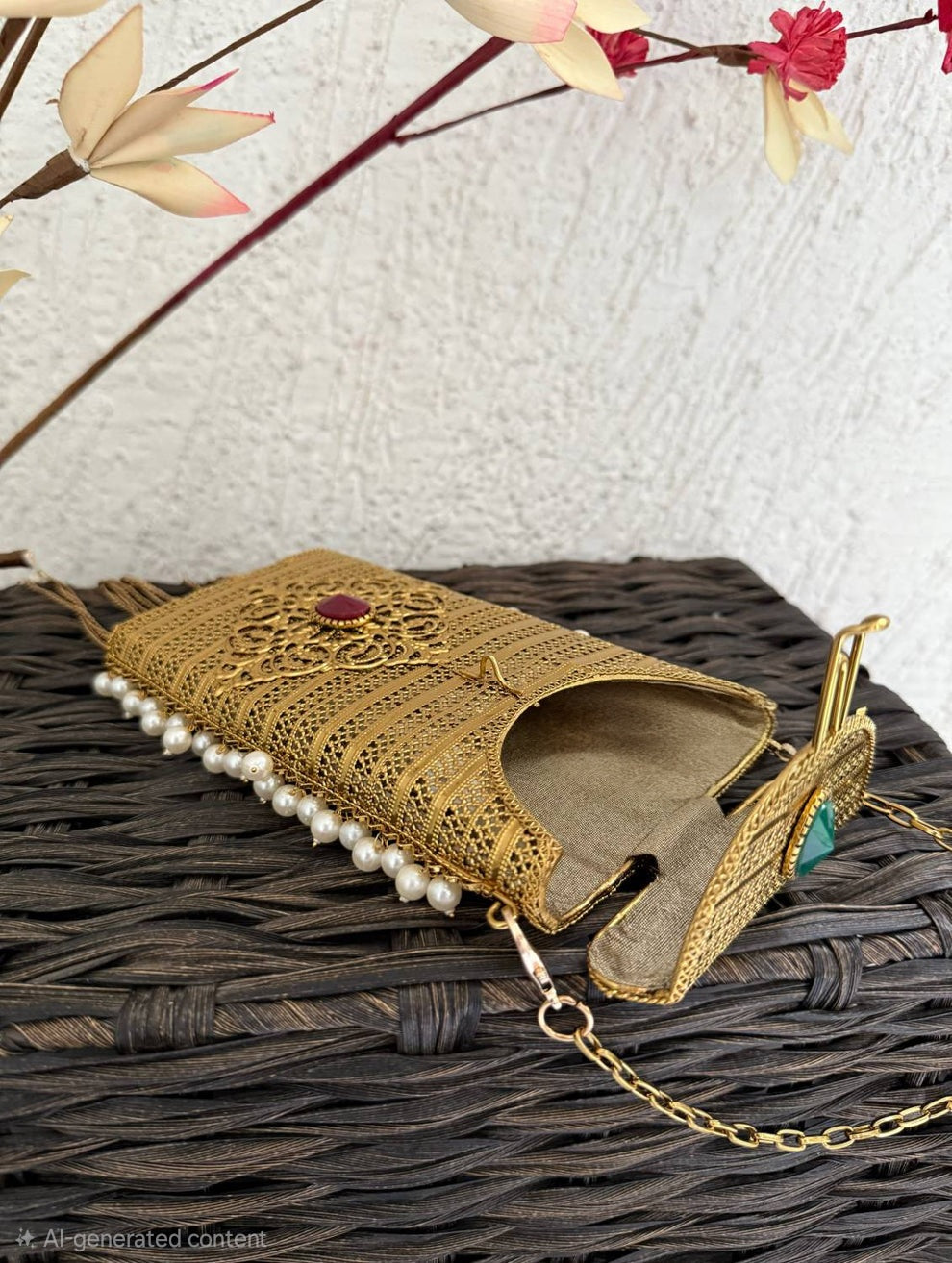 Antique Mobile Pouch with Fringe Tassel