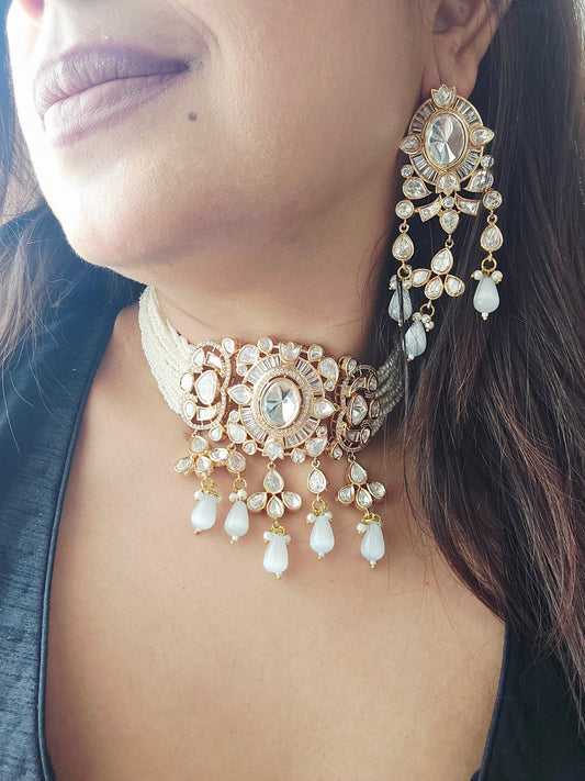 Moissanite polki Choker Set