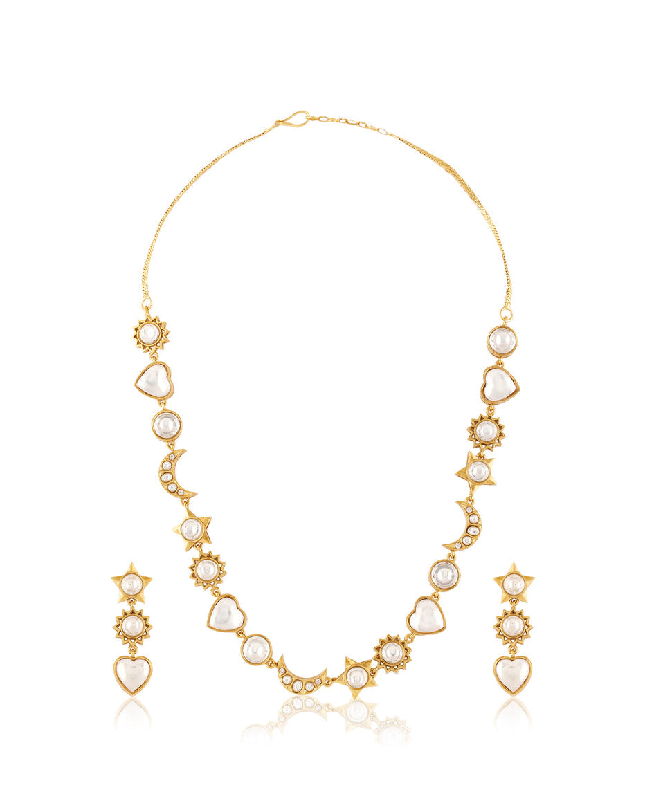 Chaand Sitara kundan Necklace Set