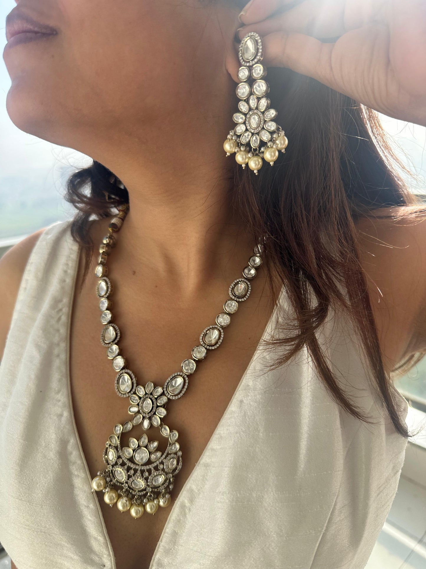 Zahra Polki Victorian Necklace Set