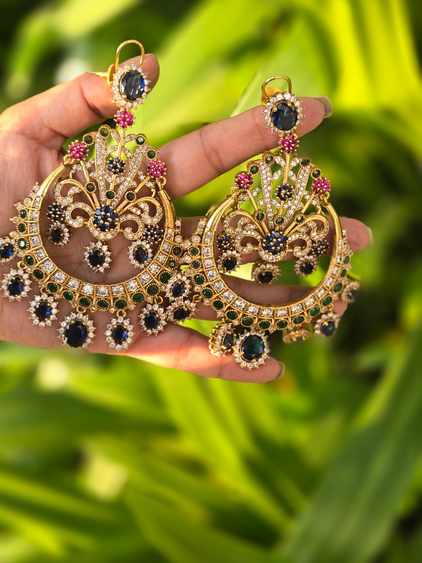 Shirin precious stones Chaandbaali Earrings